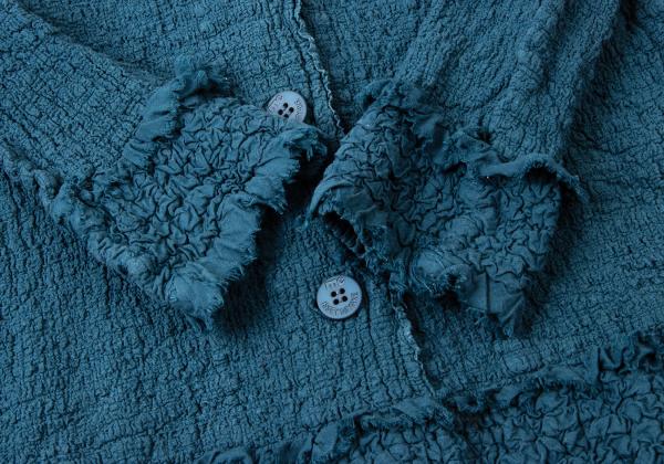 ISSEY MIYAKE me Cotton Fringe Textured Jacket Blue Size F