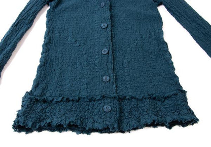 ISSEY MIYAKE me Cotton Fringe Textured Jacket Blue Size F