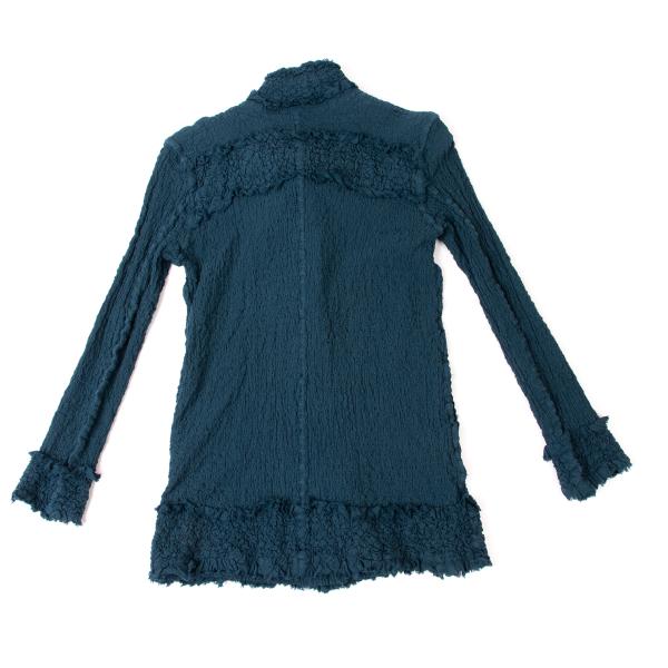 ISSEY MIYAKE me Cotton Fringe Textured Jacket Blue Size F