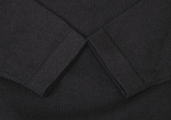 Y's for men Wool Mesh Mock Neck Knit Sweater Black Size M