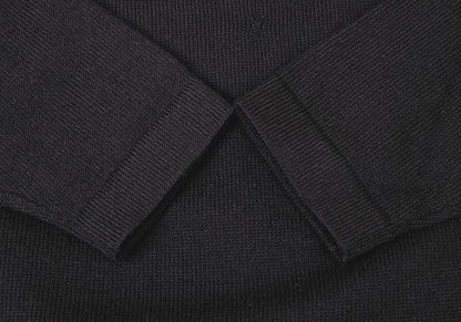 Y's for men Wool Mesh Mock Neck Knit Sweater Black Size M