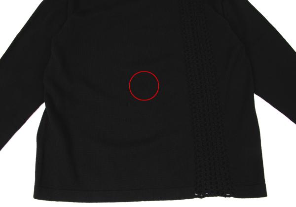 Y's for men Wool Mesh Mock Neck Knit Sweater Black Size M