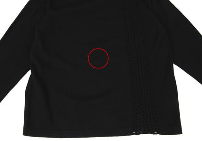 Y's for men Wool Mesh Mock Neck Knit Sweater Black Size M