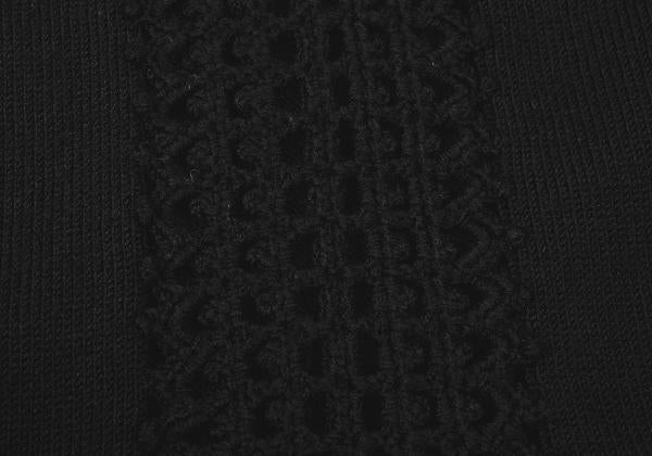 Y's for men Wool Mesh Mock Neck Knit Sweater Black Size M