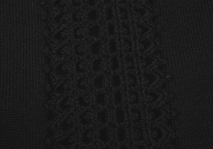 Y's for men Wool Mesh Mock Neck Knit Sweater Black Size M