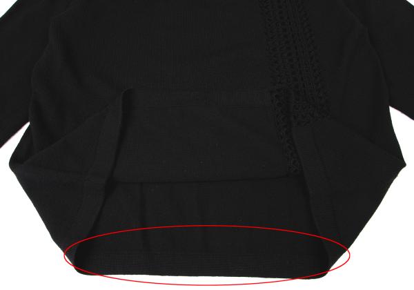 Y's for men Wool Mesh Mock Neck Knit Sweater Black Size M