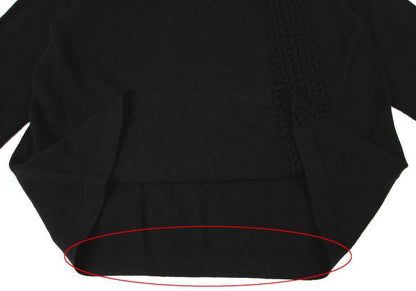 Y's for men Wool Mesh Mock Neck Knit Sweater Black Size M