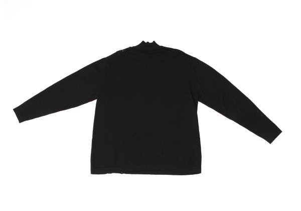 Y's for men Wool Mesh Mock Neck Knit Sweater Black Size M