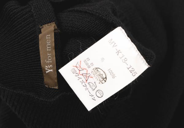 Y's for men Wool Mesh Mock Neck Knit Sweater Black Size M