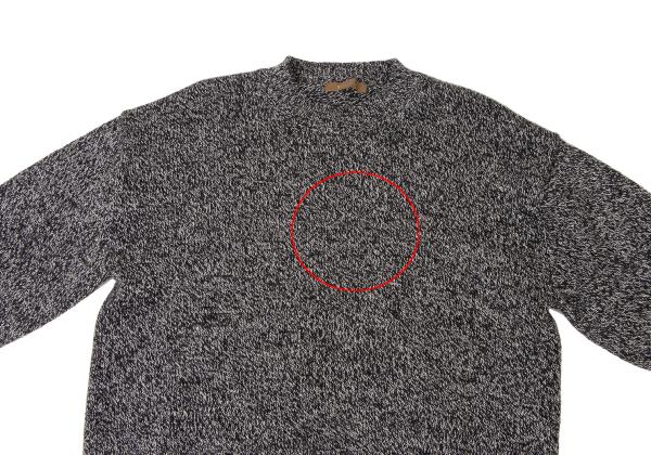 Y's for men Wool Melange Knit Black White Size M