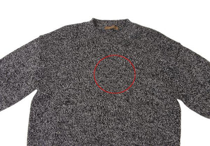 Y's for men Wool Melange Knit Black White Size M