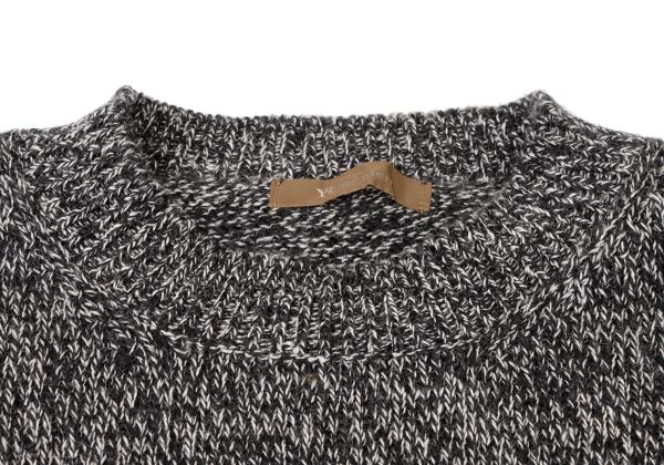Y's for men Wool Melange Knit Black White Size M