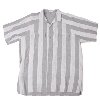 Y's for men Cotton Stripe Open Collar Shirt Gray Size M