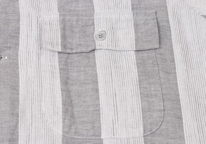 Y's for men Cotton Stripe Open Collar Shirt Gray Size M