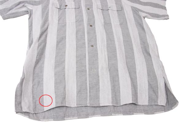 Y's for men Cotton Stripe Open Collar Shirt Gray Size M