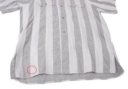 Y's for men Cotton Stripe Open Collar Shirt Gray Size M