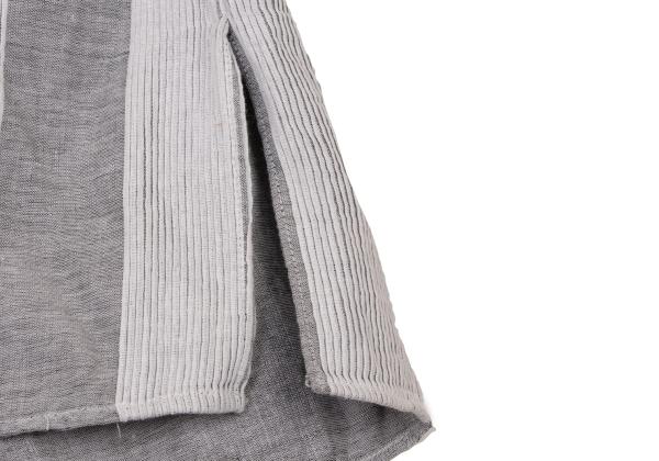 Y's for men Cotton Stripe Open Collar Shirt Gray Size M