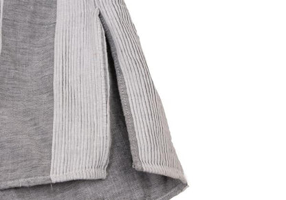 Y's for men Cotton Stripe Open Collar Shirt Gray Size M