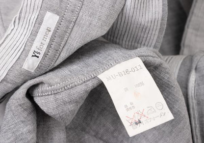 Y's for men Cotton Stripe Open Collar Shirt Gray Size M