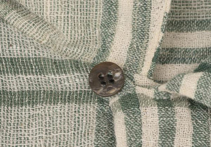 Y's for men Cotton Check Open Collar S/S Shirt Green Size M