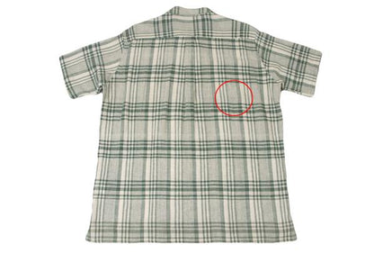 Y's for men Cotton Check Open Collar S/S Shirt Green Size M