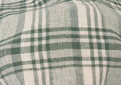 Y's for men Cotton Check Open Collar S/S Shirt Green Size M