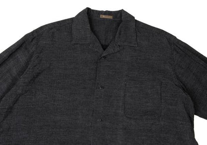 Y's for men Poly-blend Open Collar Long Sleeve Shirt Black Size M