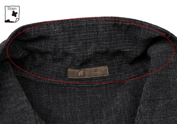 Y's for men Poly-blend Open Collar Long Sleeve Shirt Black Size M