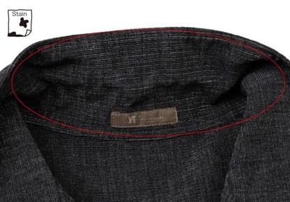 Y's for men Poly-blend Open Collar Long Sleeve Shirt Black Size M
