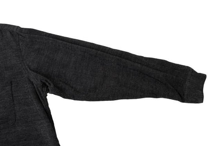 Y's for men Poly-blend Open Collar Long Sleeve Shirt Black Size M