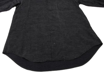Y's for men Poly-blend Open Collar Long Sleeve Shirt Black Size M