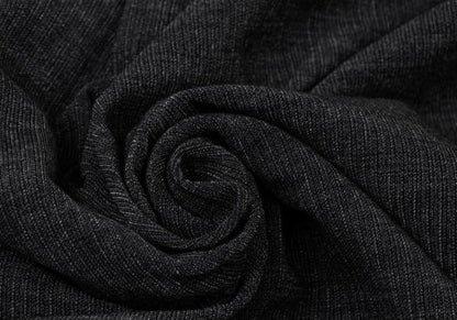 Y's for men Poly-blend Open Collar Long Sleeve Shirt Black Size M