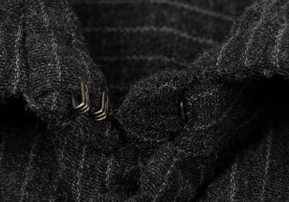Y's for men Pinstripe Snap Button Long Sleeve Shirt Black Size M