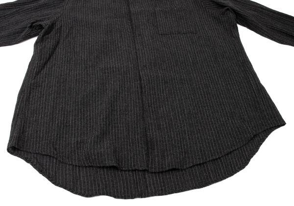 Y's for men Pinstripe Snap Button Long Sleeve Shirt Black Size M