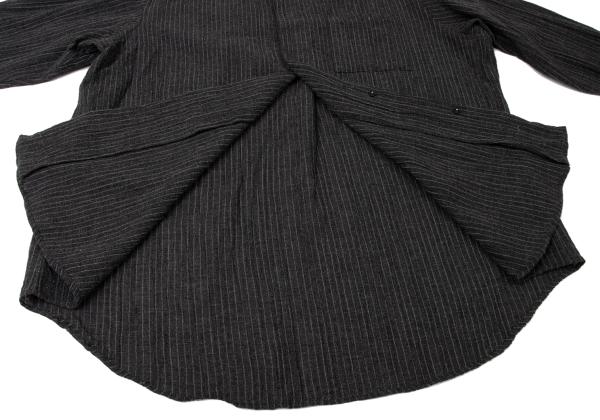 Y's for men Pinstripe Snap Button Long Sleeve Shirt Black Size M