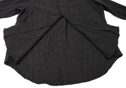 Y's for men Pinstripe Snap Button Long Sleeve Shirt Black Size M