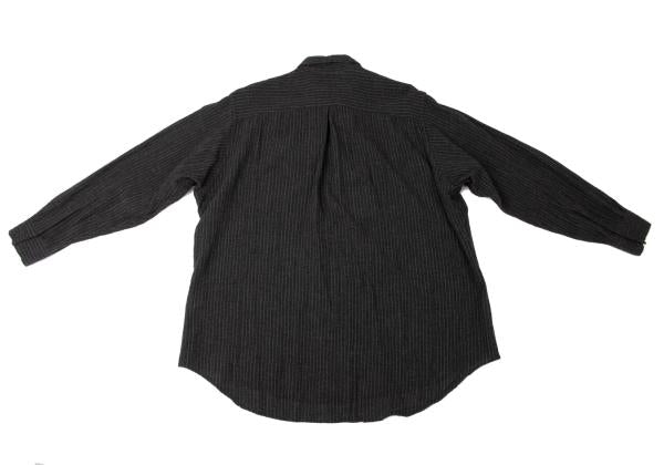 Y's for men Pinstripe Snap Button Long Sleeve Shirt Black Size M