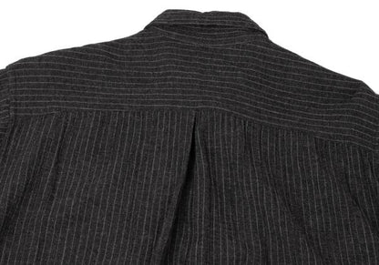 Y's for men Pinstripe Snap Button Long Sleeve Shirt Black Size M
