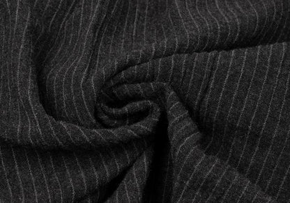 Y's for men Pinstripe Snap Button Long Sleeve Shirt Black Size M