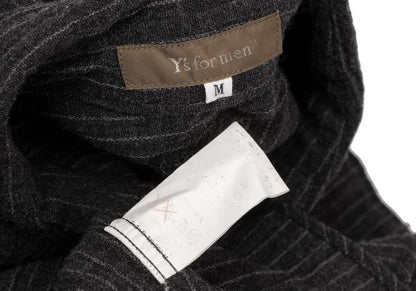 Y's for men Pinstripe Snap Button Long Sleeve Shirt Black Size M
