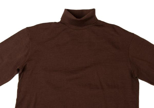 Y's for men Wool High-Neck Long Sleeve Cut Sew Brown Size M