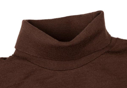 Y's for men Wool High-Neck Long Sleeve Cut Sew Brown Size M