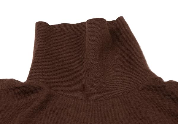 Y's for men Wool High-Neck Long Sleeve Cut Sew Brown Size M