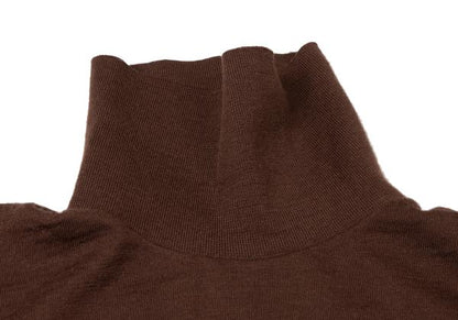 Y's for men Wool High-Neck Long Sleeve Cut Sew Brown Size M