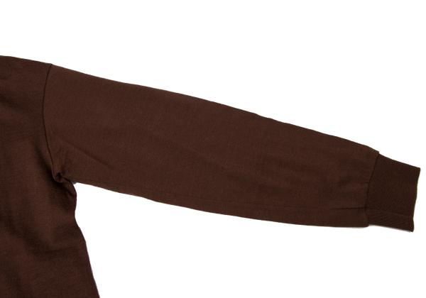 Y's for men Wool High-Neck Long Sleeve Cut Sew Brown Size M