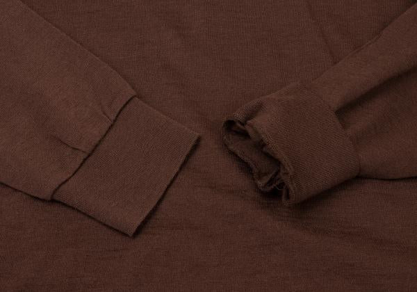Y's for men Wool High-Neck Long Sleeve Cut Sew Brown Size M