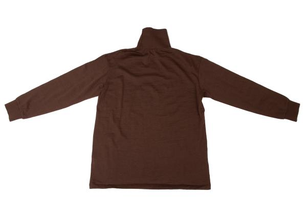 Y's for men Wool High-Neck Long Sleeve Cut Sew Brown Size M