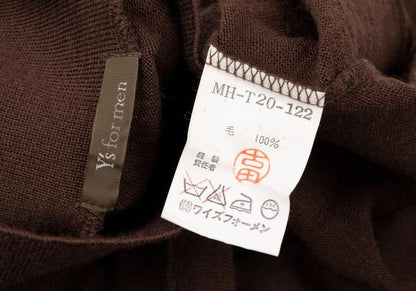 Y's for men Wool High-Neck Long Sleeve Cut Sew Brown Size M