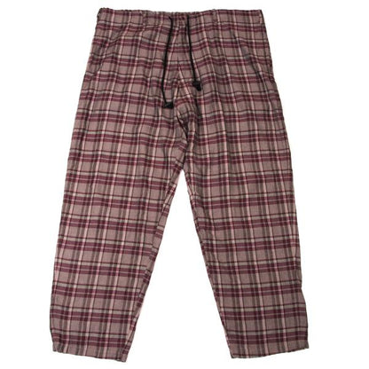 Y's for men Rayon Check Drawstring Wide Pants Purple Size M
