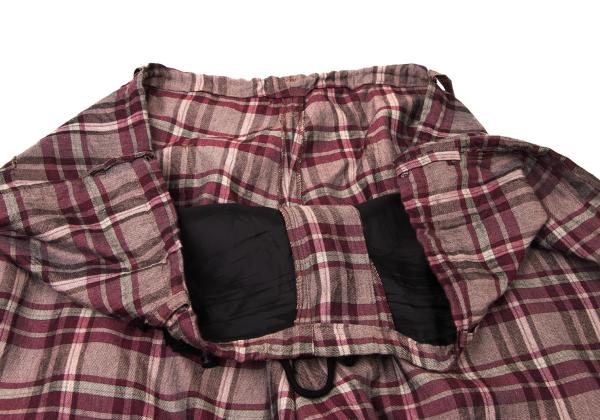 Y's for men Rayon Check Drawstring Wide Pants Purple Size M